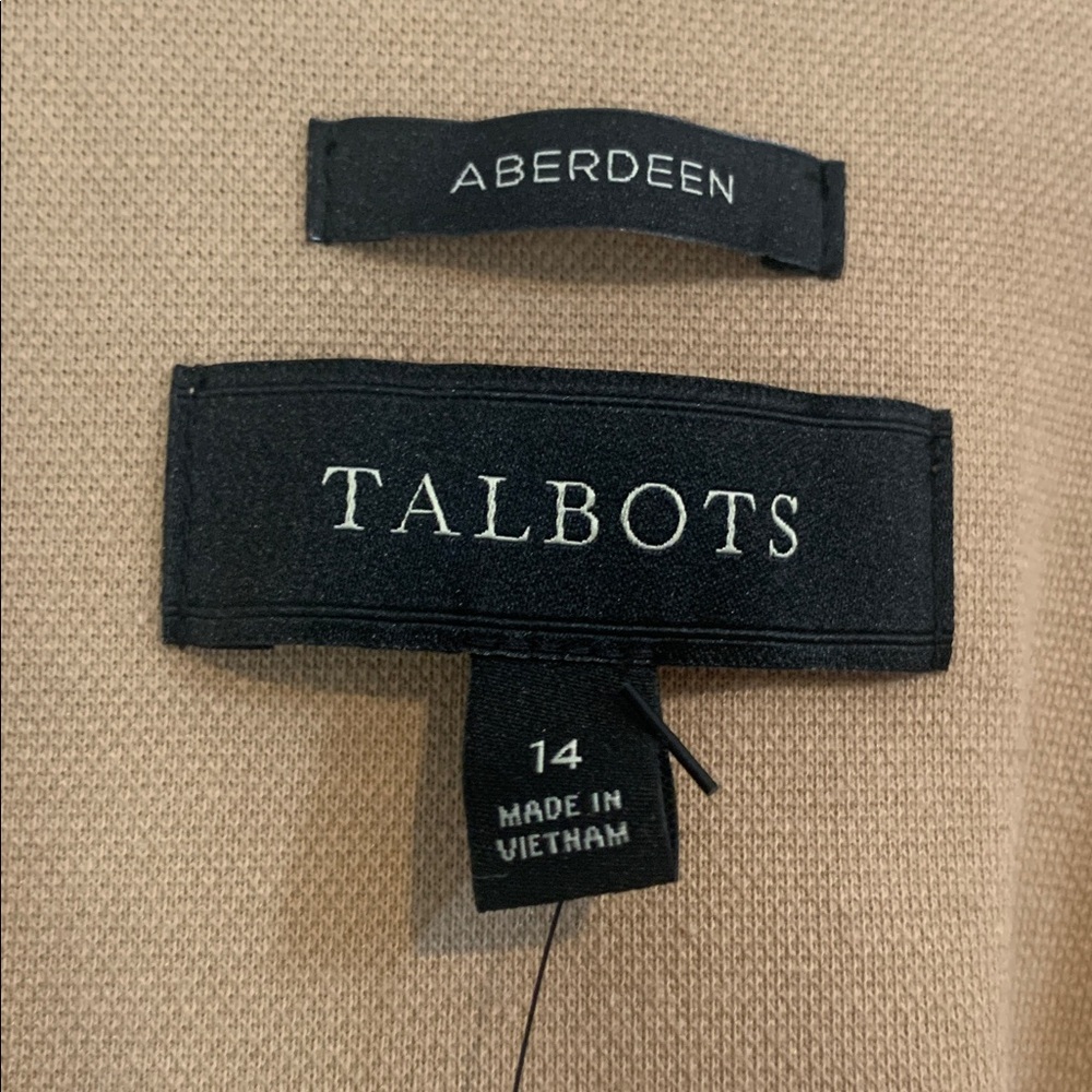 Talbots Camel Aberdeen  Blazer with Pockets NWT Size 14 Tan 75% Cotton - Picture 2 of 13